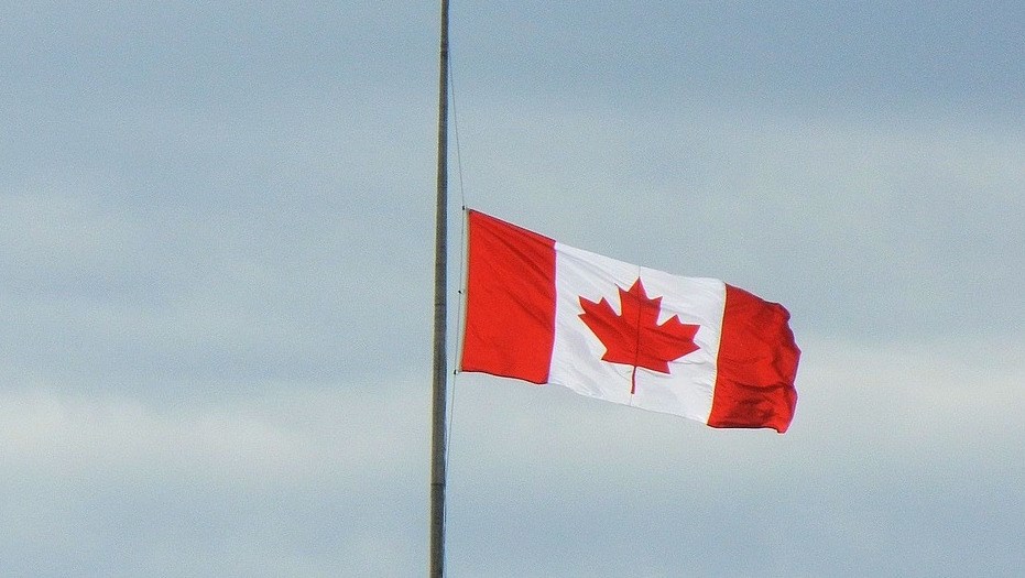 Image result for canadian flag at half mast picture