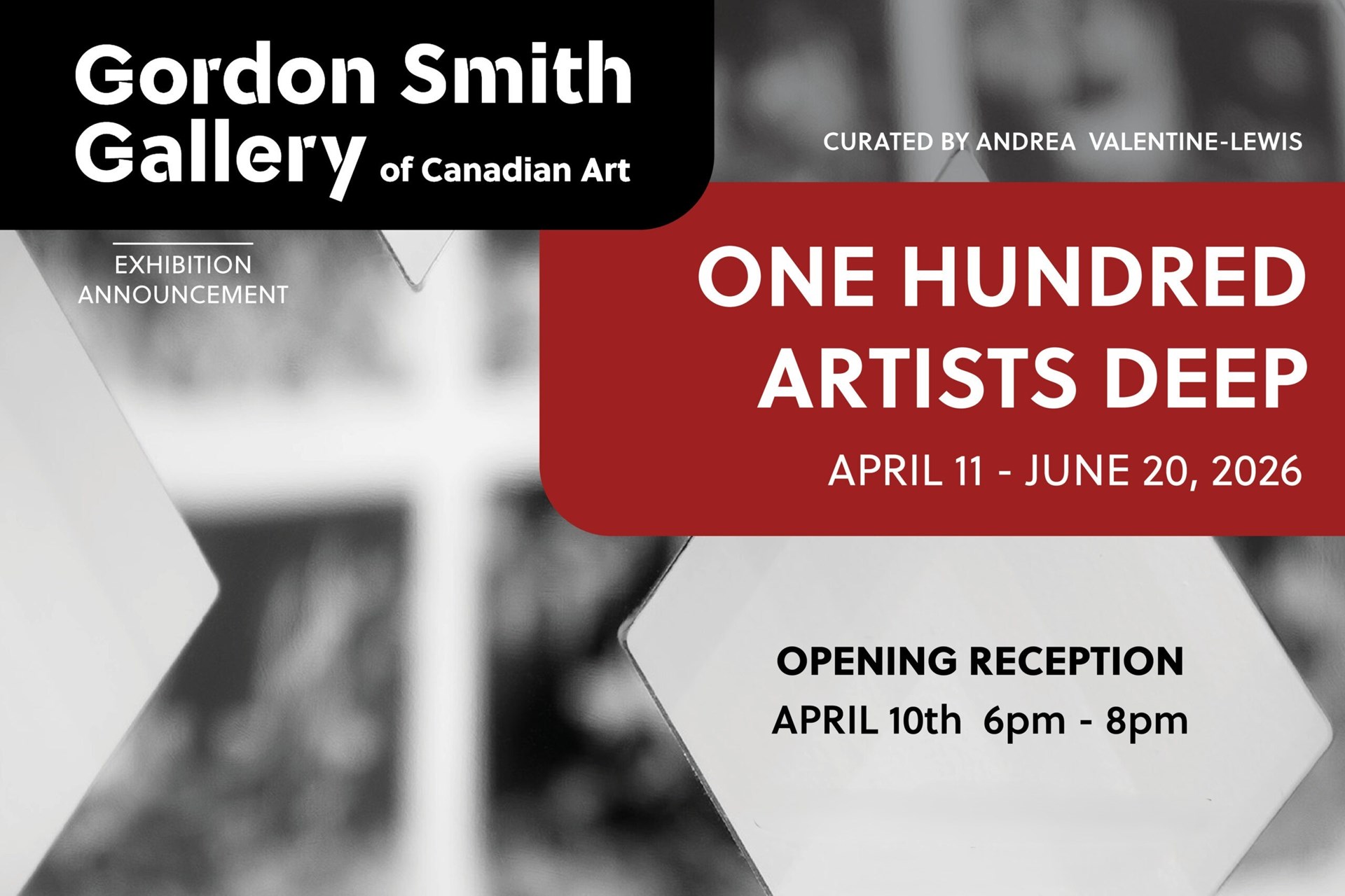 One Hundred Artists Deep opening reception – April 10