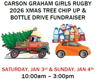 Girls Rugby Xmas Tree Chip It & Bottle Drive