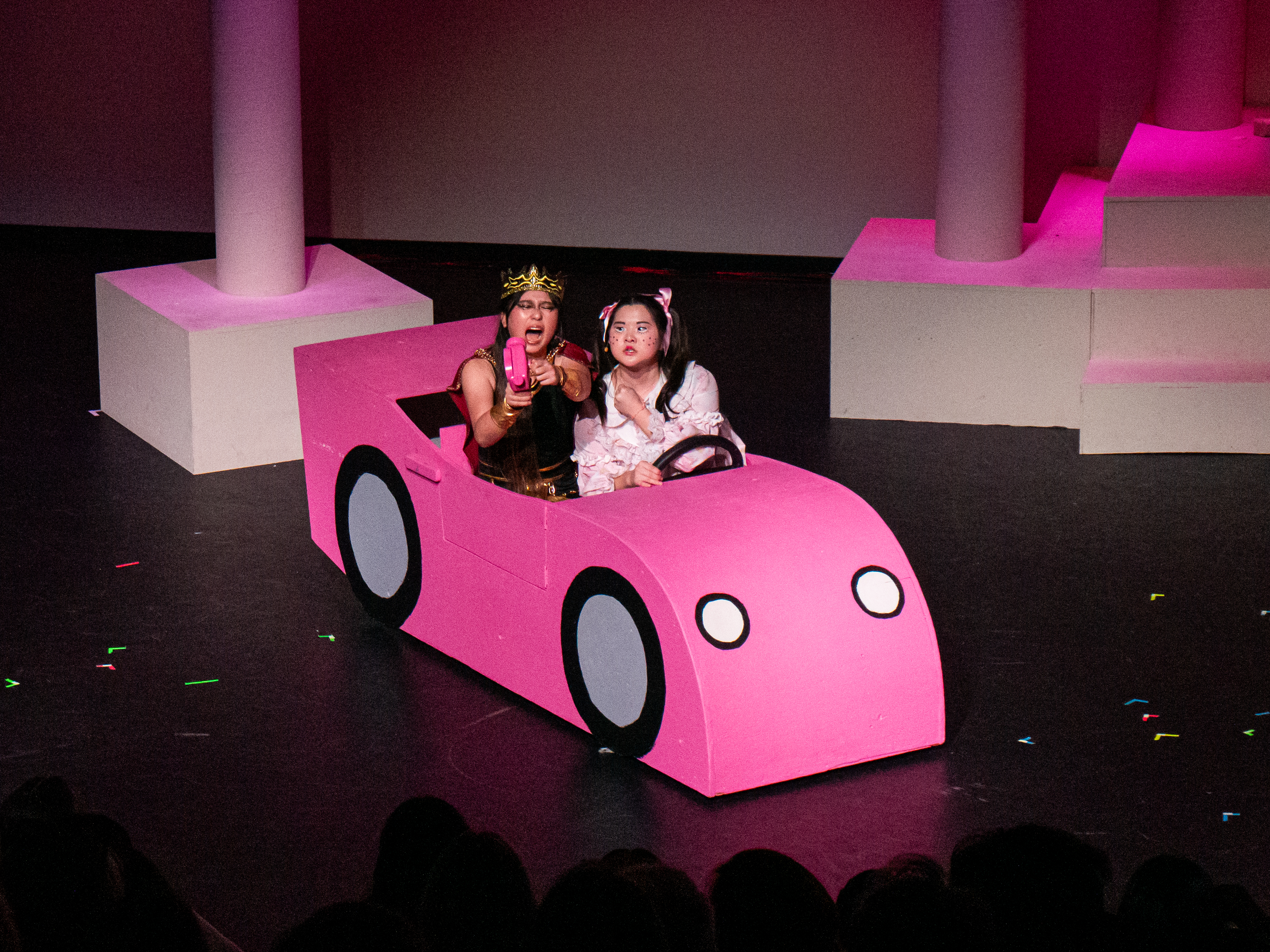 Metus and Claudia Running Away in Pink Car.jpg