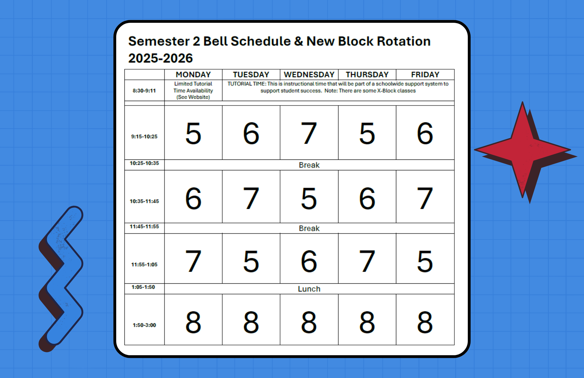 New Block Rotation for Semester 2! 