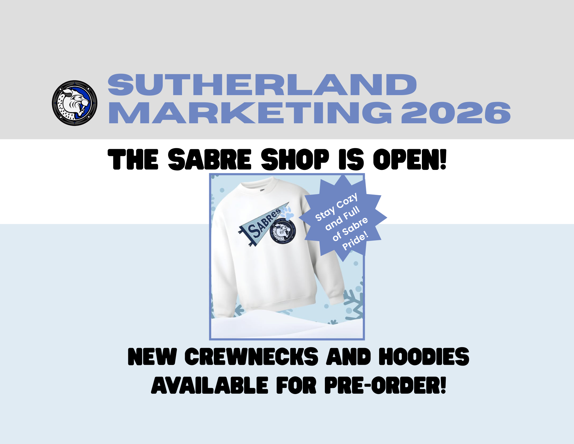 The Sutherland Sabre Shop is Open Until January 7th! 